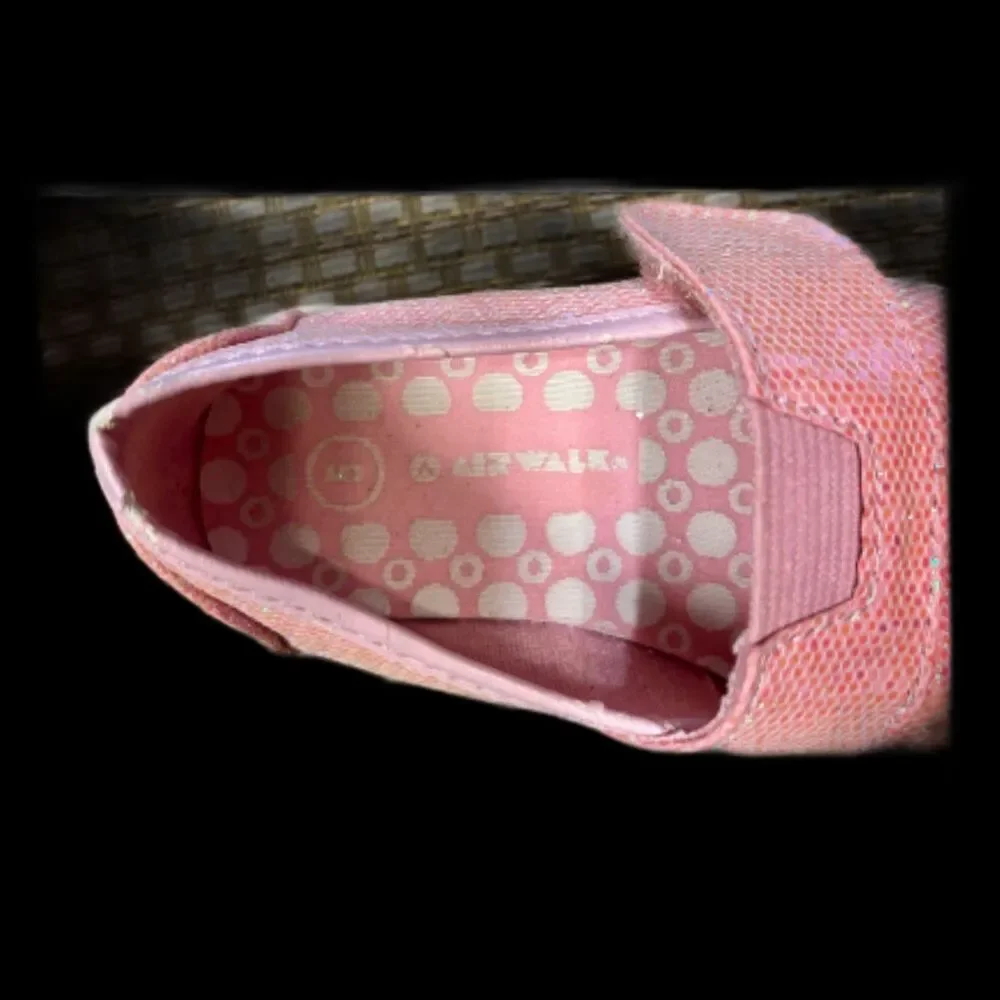 AIR WALK Girls Pink Glitter Slip-On Toddler Shoes ~ Size 5